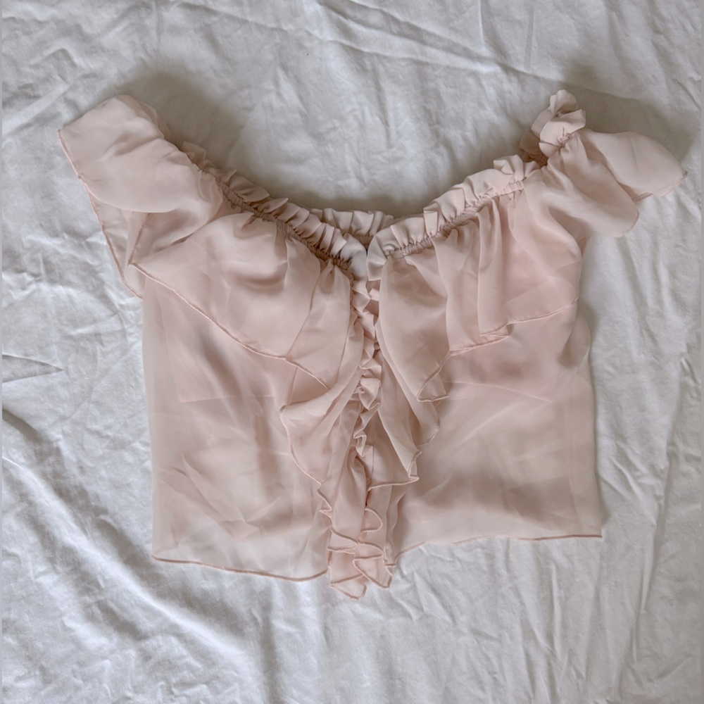 Revolve Off-Shoulder Ruffle Top - Picture 2 of 7